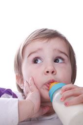 Baby with bottle